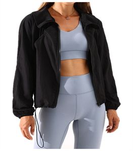 Fitness Athletic Yoga Jacket Top Tracksuits Active Sweatshirt Loose Sports Suits Gym Clothes LL