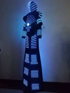 Fato do robô do diodo emissor de luz do lado de Douple / David Guetta conduziu o terno do robô / tamanho do robô de Kryoman iluminado personalizado
