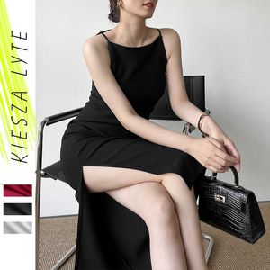 セクシーなドレスの女性エレガントな夏のヴィンテージノースリーブ赤い白黒パーティードレスvestido de Mujer 210608