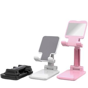 Telefonhållare Fällbar Extend Metal Desktop Tablet Holder Table Cell Support Desk Mobile Stand för iPhone iPad Support Justerbar med Retail Box Ny