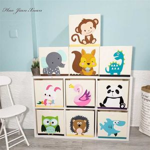 13 Inch Cube Oxford Fabric Storage Boxes Washable Animal pattern Kids Toys Basket Bins Closet Organizer Shelf Cabinet Bookcase 211102