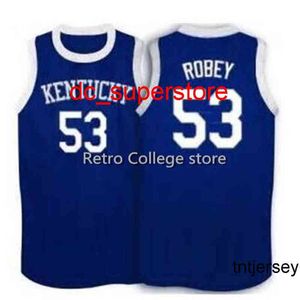 100% zszyty # 53 Rick Ricky Kentucky Wildcats Koszulki do koszykówki Blue Biały Niestandardowy Dowolny Rozmiar i Nazwa Jersey Męskie Kobiety Młodzież XS-6XL