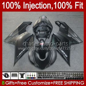 Injection Fairings For DUCATI 848 1098 1198 S R 848R 1198R Bodywork 18No.7 848S 1098S Flat black 2007 2008 2009 2010 2011 2012 1098R 1198S 07 08 09 10 11 12 OEM Body Kit