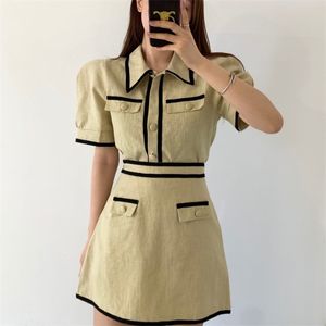 Sommar Koreanska Chic Fashion Casual Two Piece Set Kvinnor Kortärmad Skjorta Blus Toppar + Mini Skirt Suits Vintage 2 210514