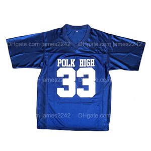 Bizden Gemi Al Bundy #33 Futbol Forması Polk Yüksek Evli Evli Çocuklar Erkekler Film Gömlekleri Tüm Dikişli Mavi S-3XL