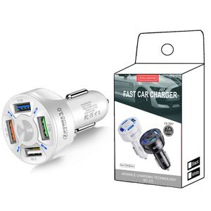 Caricabatteria da auto 35W 7A 4 Adattatore caricabatterie telefono QC a ricarica rapida USB con scatola al dettaglio per iPhone 12 Pro Max 11 6 7 8 Plus Xiaomi Redmi Huawei