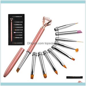 Salong Health BeautyPCS/SET Big Diamond Nail Brush Rhinestone Manicure Pen Akryl Pulvergel Set Art Tool Sats Drop Delivery 2021 84Q0A