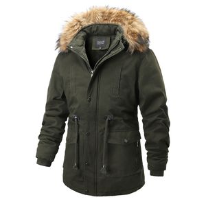 Piumino militare Parka Giacca da uomo Cappotto termico spesso Giacche militari Capispalla cargo Giacca in pile con cappuccio in pelliccia sintetica