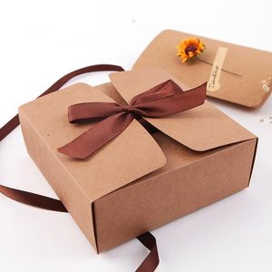 30st Craft Kraft Paper Box Packaging Wedding Party Small Gift Candy Favor Package Boxar Event Supplies Wrap