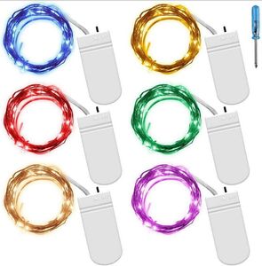 2021 LED Strings 1M 2M 3M 6V With Battery Silver Wire For Fairy Christmas Halloween Xmas Home Party Wedding EUB