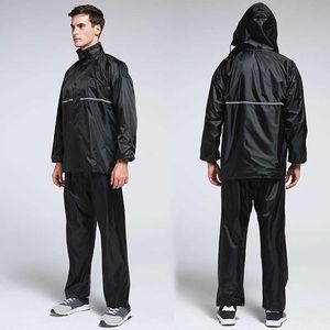 Männer Frauen 2 Stück Set Regenmantel Erwachsene Undurchlässige Regen Mantel Jacke Hosen Anzug Outdoor Camping Klettern Motorrad Poncho XIN-schiff X0610