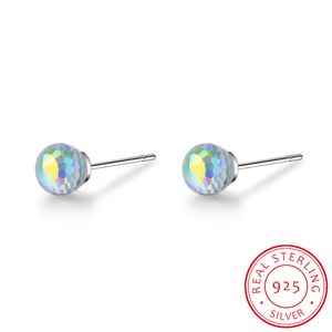 Lekani kristaller från Swarovski klassiker 925 sterling silver bijoux färgglada pärlkula minimalistiska kvinnor stud örhängen brincos