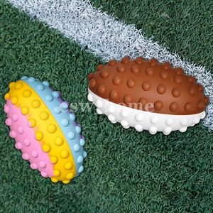 Favore di partito Bubble Dimple 3D rugby Fidget Toy Decompression Finger Spremere Giocattoli per bambini Giocattoli sensoriali interattivi per famiglie di adulti