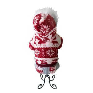 Abbigliamento per cani Abbigliamento invernale per animali domestici Accogliente giacca morbida con fiocco di neve Costume per gatti Teddy Felpe con cappuccio Cappotto Abbigliamento per animali domestici