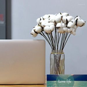 Ghirlande di fiori decorativi 30 pezzi Palline di cotone bianco naturale con stelo in filo metallico Lunghezza 12 pollici per ghirlande, decorazioni, rami fuori bastone Cablato L Prezzo di fabbrica design esperto o