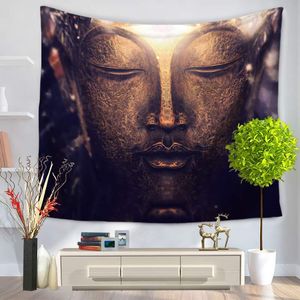 Wandteppiche, Mandala-Wandteppich, Figur des Buddha, bedruckt, Wandbehang, Strand-Überwurf, Matte, Hippie-Tagesdecke, Yoga-Decke