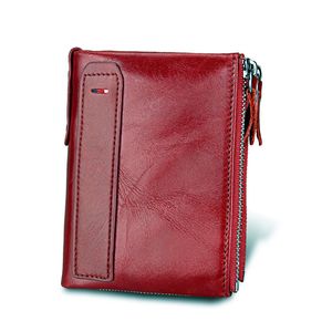 Women's Genuine Leather Purses Coin Purse Small Portomonee Bifold Rfid Money Bag