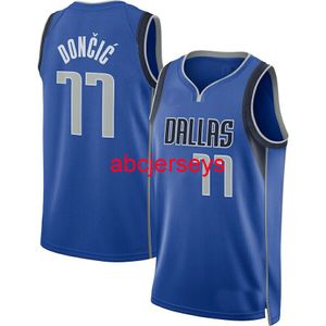 Luka Doncic #77 Blue Diamond Swingman Jersey bordado Basketball Jersey XS-5XL 6XL