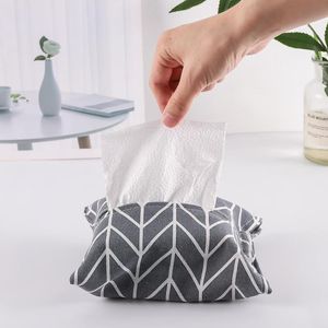 Tissue Boxes Napkins Portable Cute Cotton Linen Paper Towel Bag Cover Car Napkin Container Box Organizer Home Decoration