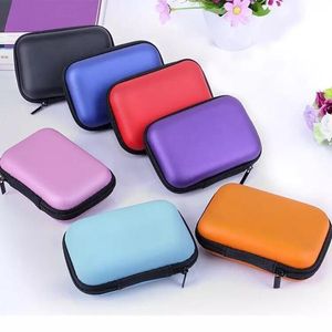Colorful Earphone Storage Carrying Bag Rectangle Zipper Earphones Earbud EVA Case Cover For USB Cable Key Coin