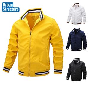 Fashion Jackets Mens Casual Coats 2021 Outdoors Casual Streetwear Male Hip Hop Slim Fit Casual spring Yellow Varsity Jacket X0710