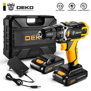 Ankomst Sharker 20V Cordless Drill Skruvmejsel Borra Mini Trådlös Power Driver DC Lithium-Ion Batteri 210719