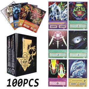 100pcs Yu Gi Oh Anime Style Cards Blue Ey Dark Magician Exodia Obelisk Slifer Ra Yugioh DM Classic Proxy DIY Card Kids GiftOLXIOLXI