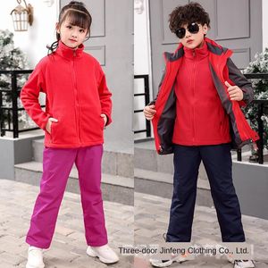 Men's Trench Coats Outdoor 3-in -1 Jacket Two-piece Fleece Women's Kids School Uniform Printed