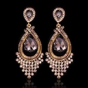 Brincos de ouro antigos Long Dangle Drop Earings vintage Retro Party Jewelry Gift for Women Wedding Brincos Chandelier
