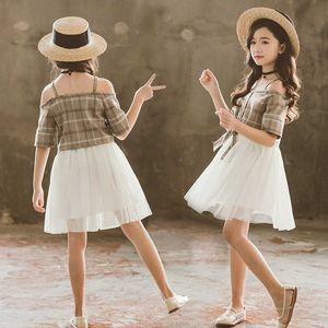 Summer Girls Dress 2021 New Teenager Girl Party Dresses Tulle Princess Dress For Girls Abiti estivi 4 5 6 7 8 9 10 11 12 anni Q0716