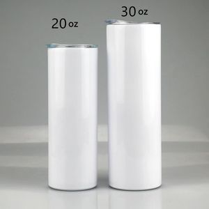 30oz sublimação em linha reta tumblers em branco aço inoxidável DIY copos de vácuo carro isolado canecas copo de água magro para presentes de festa