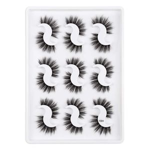 Kręcone Crisscross Gruby Mink Rzęsy Miękkie Żywe Naturalne Długie Wielokrotnego Użytku Ręcznie Made 3D Fake Lashes Multilayer Eyelash Extensions 10 Modele Łatwy do noszenia DHL