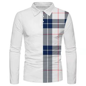 Polo da uomo T-shirt Magliette firmate Abbigliamento Primavera autunno t-shirt taglia Europa Moda Polo manica lunga con cerniera striscia più top Abbigliamento