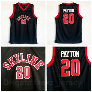 NCAA Basketball Skyline Gary Payton High School Jersey 20 Homens Universidade Preta Equipe de cor respirável camisa de algodão puro moivo para os fãs do esporte alta / qualidade superior à venda