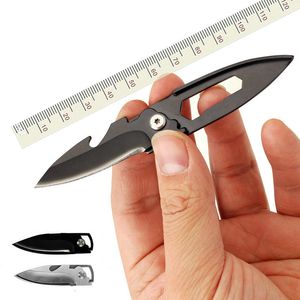 Mini Portable Folding Knifing Camping Fruit Key Knives Multifunktionella EDC Tool Ryggsäck Keys Pendant Security Defense