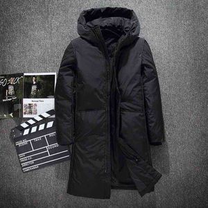 Moda Giacca invernale lunga e calda Abbigliamento impermeabile da uomo Cappotto autunnale in cotone maschile Qualità Piuma d'anatra bianca Parka Cappotto da uomo G1108