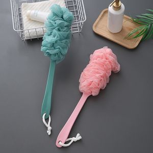 Adult Bath Brushes Hangable Long Handle Rear Massage Brushing Skin Cleaning Brush Body Scrubber Shower Mesh Bathroom Supplies