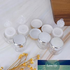 1Pc 5ml Plastic Clear Reusable Empty Loose Powder Box Makeup Cosmetic Container Jar Travel Pot With Gold/Silver Cap Storage Bottles & Jars Factory price expert design