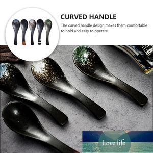 5 Stück japanischer Stil Suppenlöffel Keramik Reislöffel Home Kitchen Tableware