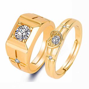 Womens Rings 크리스탈 링 사랑 다이아몬드 커플 레이디 클러스터 스타일 밴드