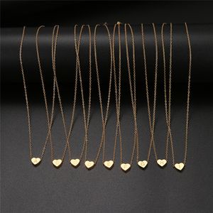 Rostfritt stål halsband Fashion Gold Chain Initial Charms Metal Heart A till Z Brev för kvinnor Single Name Smycken