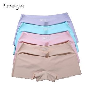 ERAEYE 4 pezzi / lotto Pantaloni corti di sicurezza da donna Mutandine da donna Intimo Viola Donna Mutandine comfort Donna Pantaloni di sicurezza senza cuciture 210730