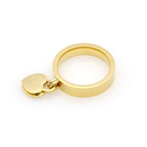 Titan-Stahl-Buchstaben-Fingerring mit Stempel Silber Gold Rose-Frauen doppelte Herzringe für Geschenk-Party-Größe 6-10