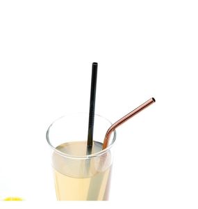 2021 Rainbow Rostfritt stål Straws Multi-Color 8.5Inch Eco Friendly Metal Reusable Dricksvatten för Tumblers Cups Muggar