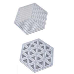 Mats Pads Betong Silikon Mögel Diamond Stripe Shaped Design DIY Epoxy Resin Gypsum Crafts Cement Bricka Mögel
