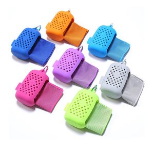 Asciugamano rinfrescante ad asciugatura rapida Sollievo istantaneo Sport Yoga portatile Palestra Asciugamani da viaggio Borsa in silicone