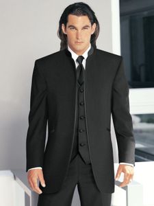 Handsome Classic Custom Made Black Wedding Suits For Men Groom Suit Three Piece Mens