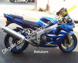 Dla Kawasaki Motorbike Części Fairings Ninja 363 ZX6R ZX-6R ZX 6R 98 99 1998 1999 Blue Black White Coradwork Word Decrarket Kit