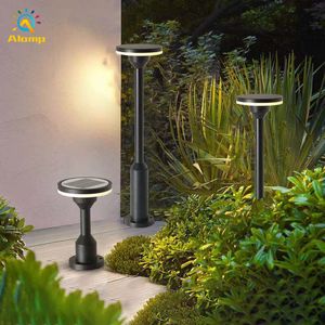 Högkvalitativ utomhus Solar Lawn Lampor 7000mAh Aluminium LED Garden Light för Walkway Park Courtyard Decoration