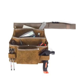 Aprons Adjustable Canvas Apron Tool Storage Waist Bag Multi-pocket Wear-resistant Overalls